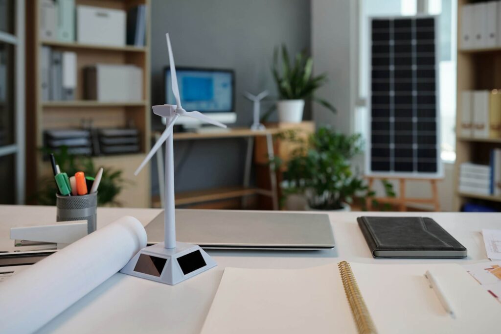 workplace in company promoting green energy